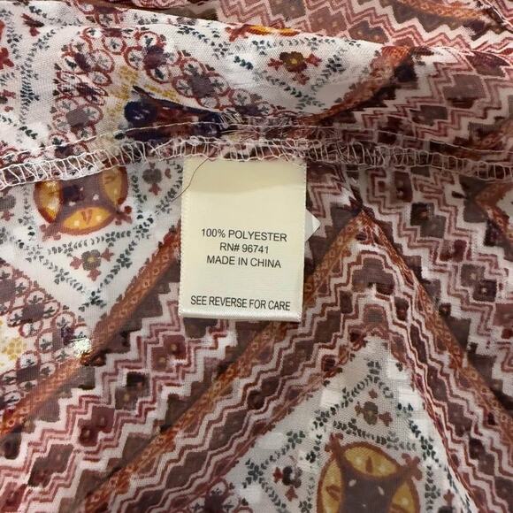 Tru Self Boho Print Lace Navy Open Tie Front Tunic Vest Women's Small Indie Boho - Picture 6 of 7